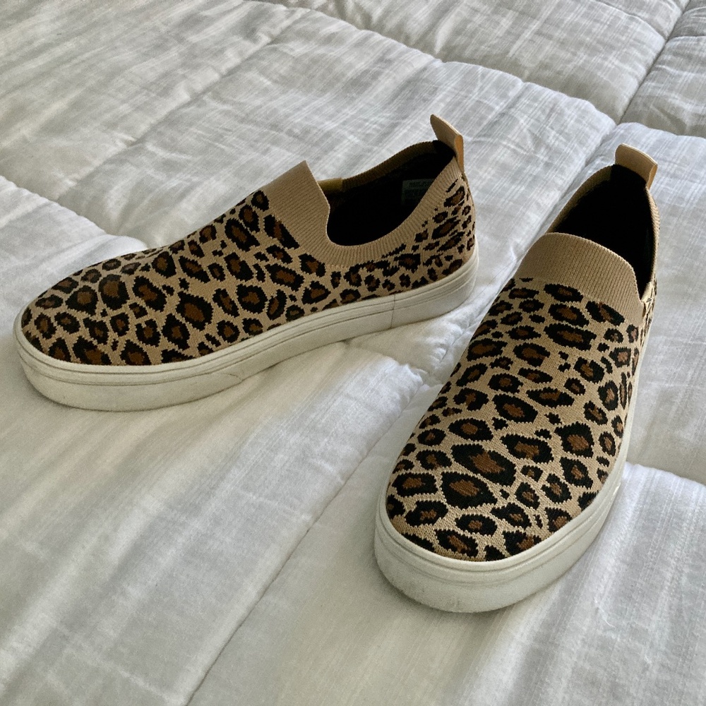 Reebok leopard-print knitted slip-on sneakers